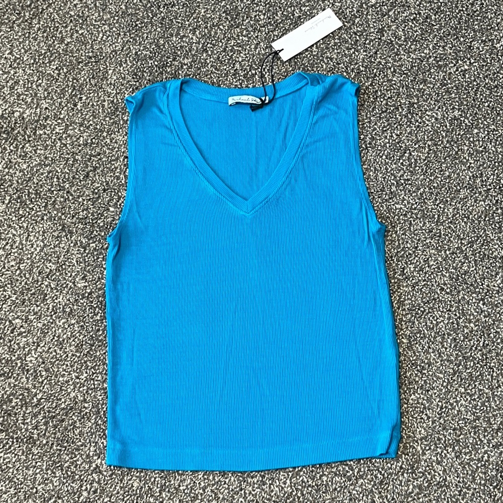 Michael Stars Ribbed Blue Tank Top - Picture 4 of 9